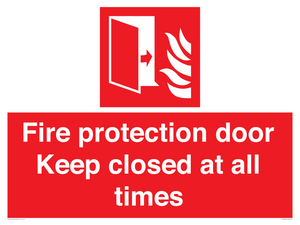 Fire protection door Keep closed at all times